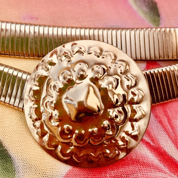 Vintage Gold Tone Serpentine Coil Stretch Belt - Picture 5 of 10